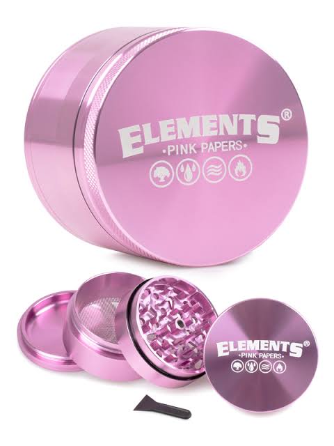 Elements Alluminium 4pc Grinder 60mm Pink